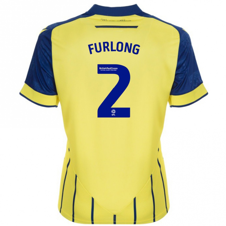 Femme Football Maillot Darnell Furlong #2 Jaune Bleu Tenues Extérieur 2024/25 Canada