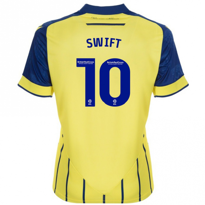 Women Football John Swift #10 Yellow Blue Away Jersey 2024/25 T-Shirt Canada