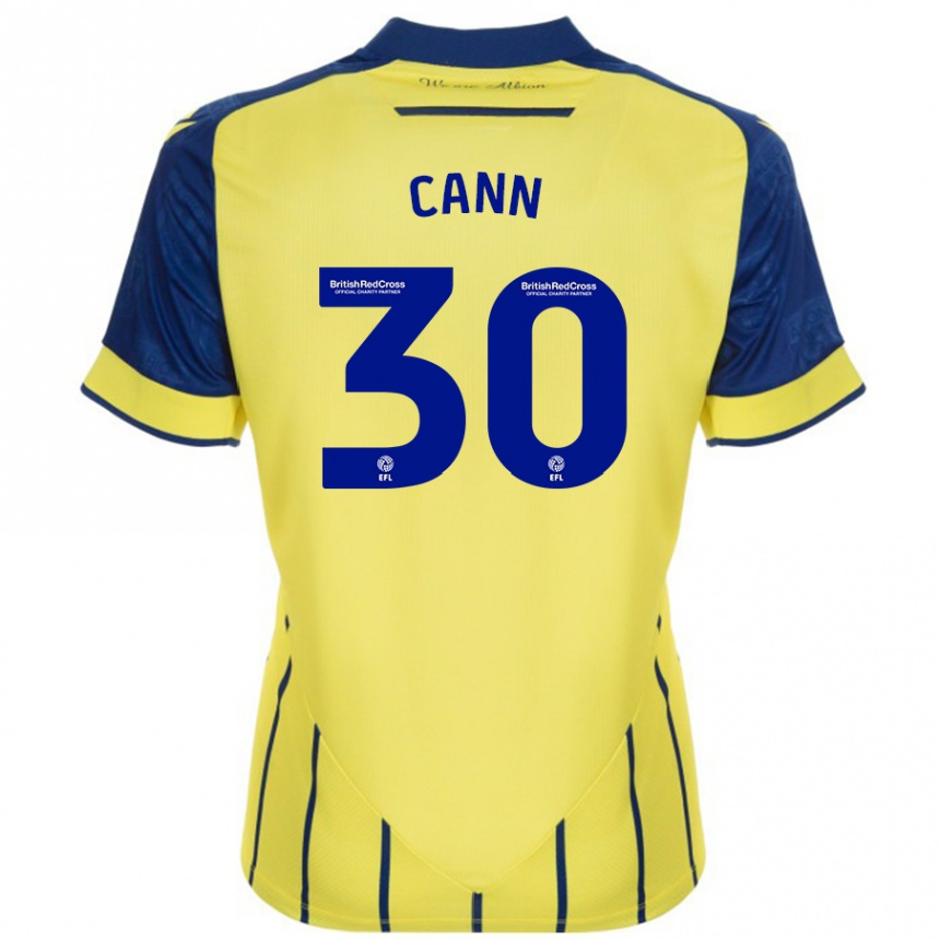 Women Football Ted Cann #30 Yellow Blue Away Jersey 2024/25 T-Shirt Canada