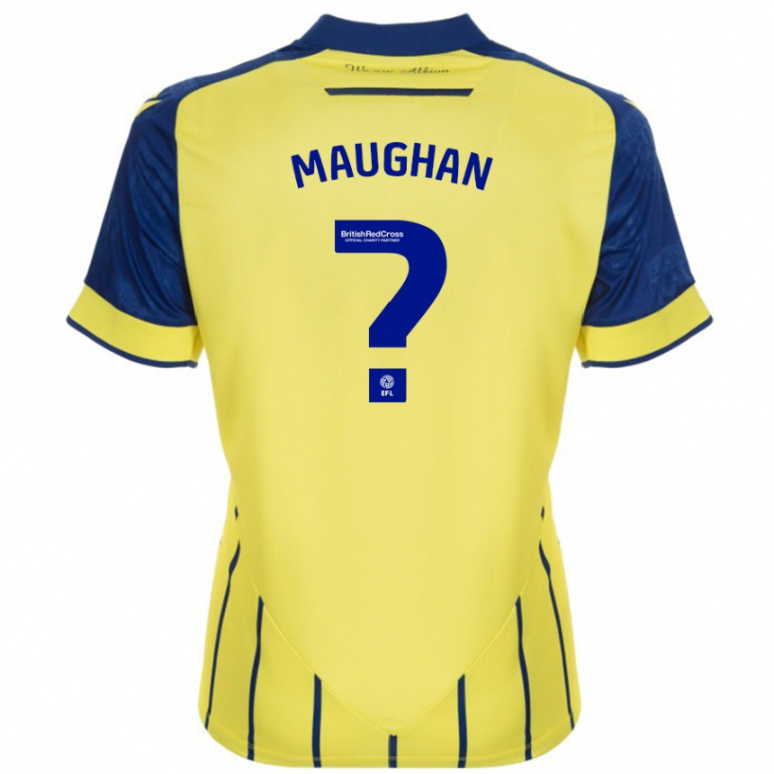 Women Football Alfie Maughan #0 Yellow Blue Away Jersey 2024/25 T-Shirt Canada