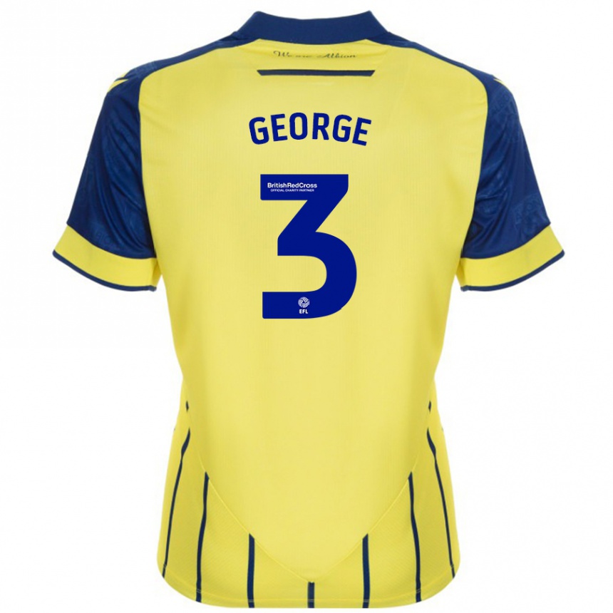 Women Football Hannah George #3 Yellow Blue Away Jersey 2024/25 T-Shirt Canada