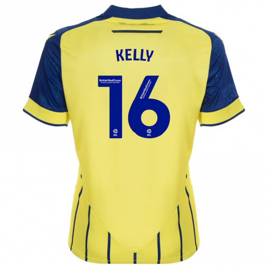 Women Football Martin Kelly #16 Yellow Blue Away Jersey 2024/25 T-Shirt Canada