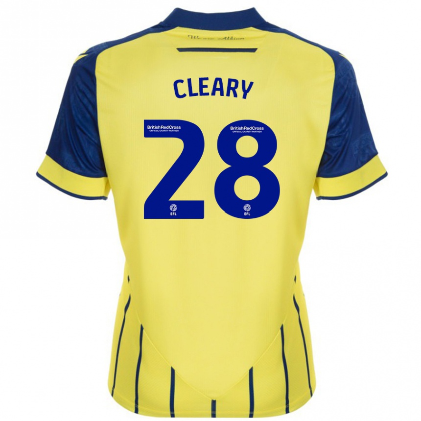 Women Football Reyes Cleary #28 Yellow Blue Away Jersey 2024/25 T-Shirt Canada