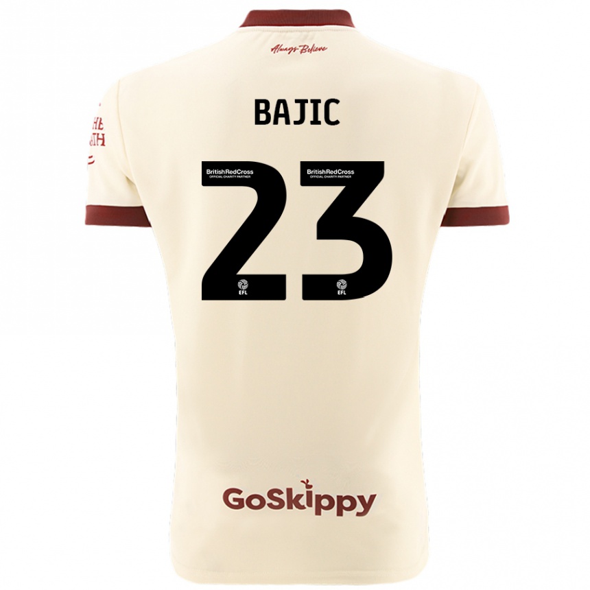 Women Football Stefan Bajic #23 Cream White Away Jersey 2024/25 T-Shirt Canada