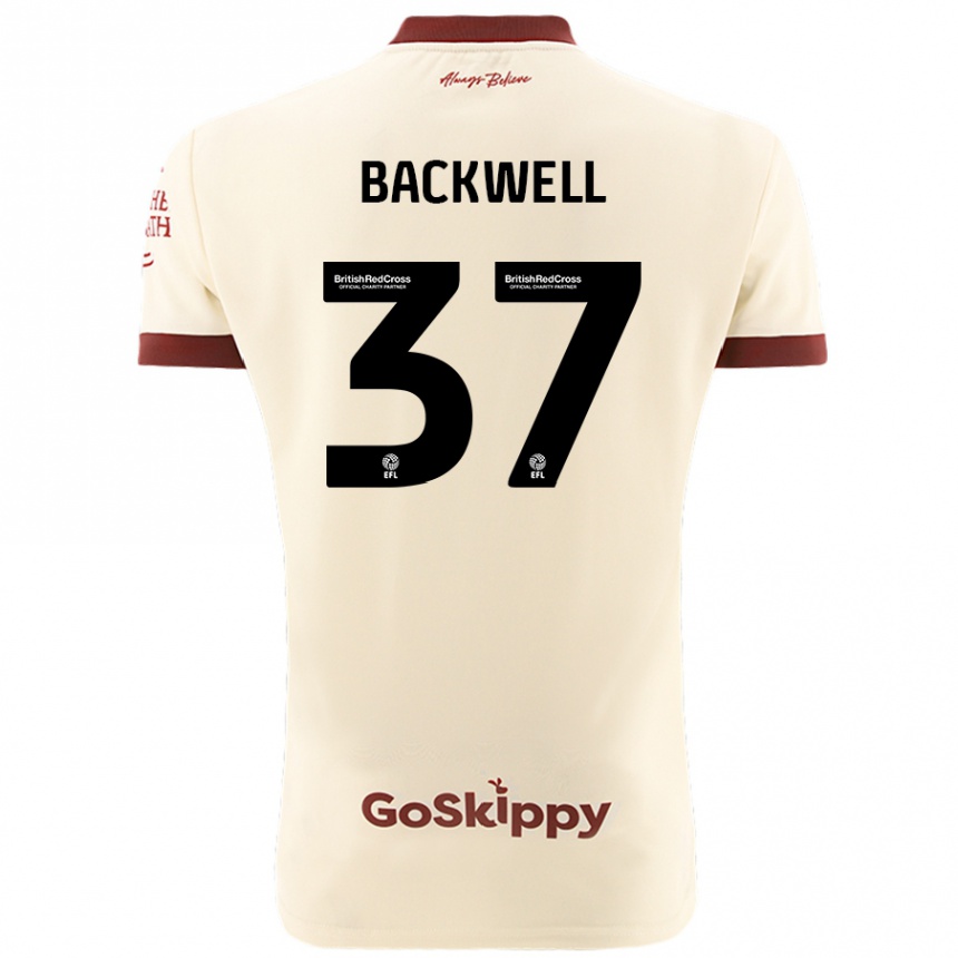 Women Football Tommy Backwell #37 Cream White Away Jersey 2024/25 T-Shirt Canada