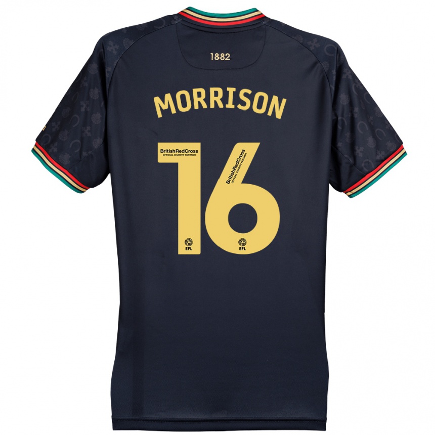 Femme Football Maillot Liam Morrison #16 Bleu Marine Foncé Tenues Extérieur 2024/25 Canada