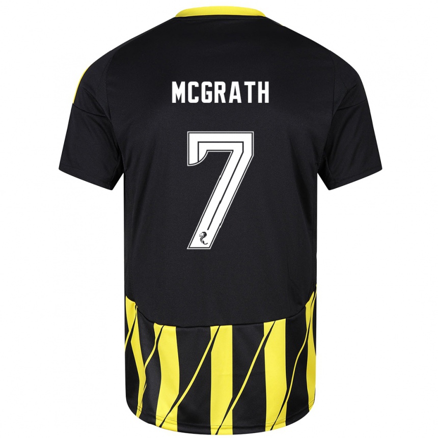 Women Football Jamie Mcgrath #7 Black Yellow Away Jersey 2024/25 T-Shirt Canada