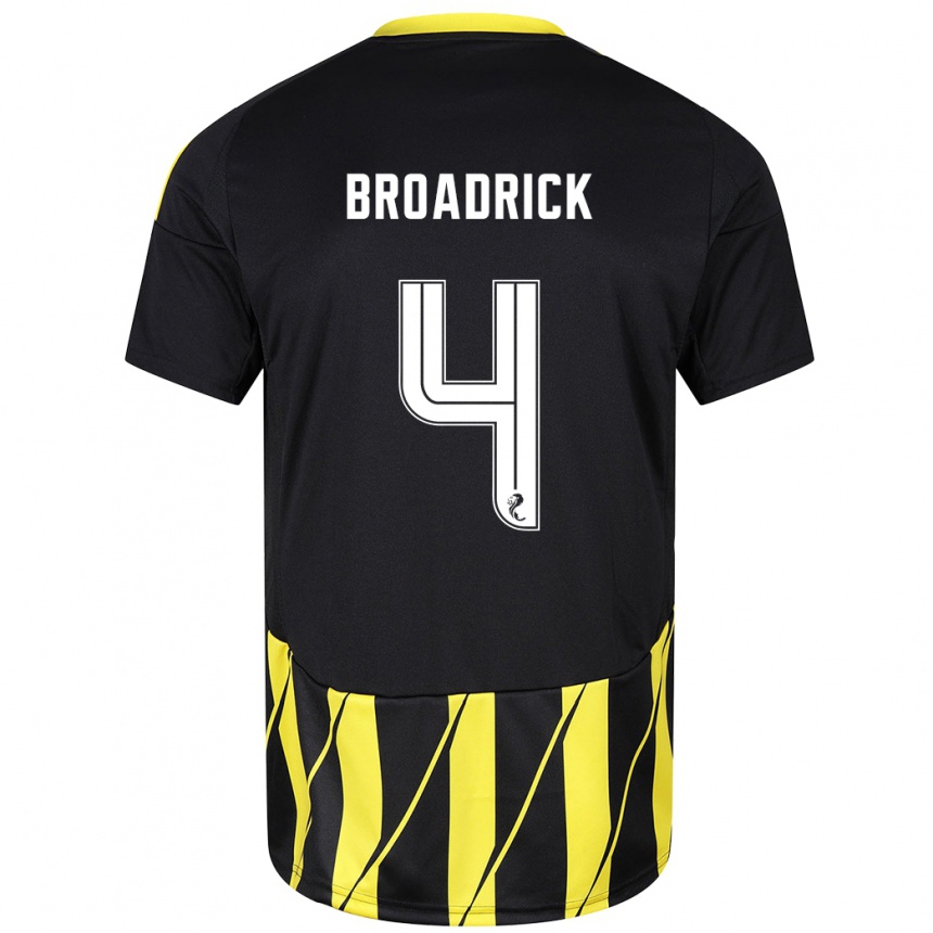 Femme Football Maillot Jessica Broadrick #4 Noir Jaune Tenues Extérieur 2024/25 Canada