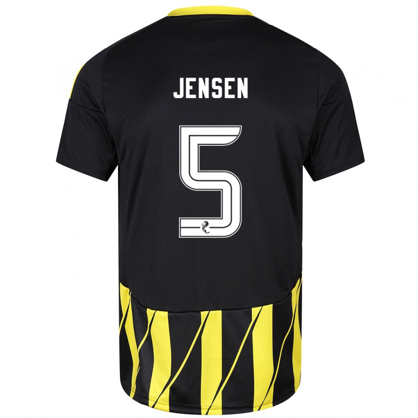 Women Football Richard Jensen #5 Black Yellow Away Jersey 2024/25 T-Shirt Canada