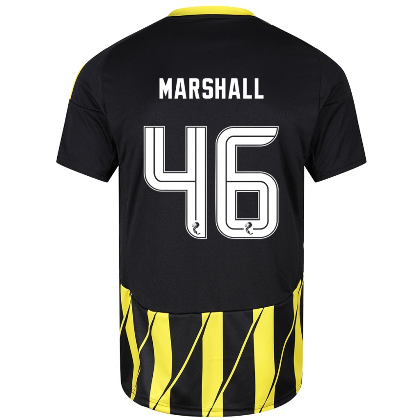 Women Football Findlay Marshall #46 Black Yellow Away Jersey 2024/25 T-Shirt Canada