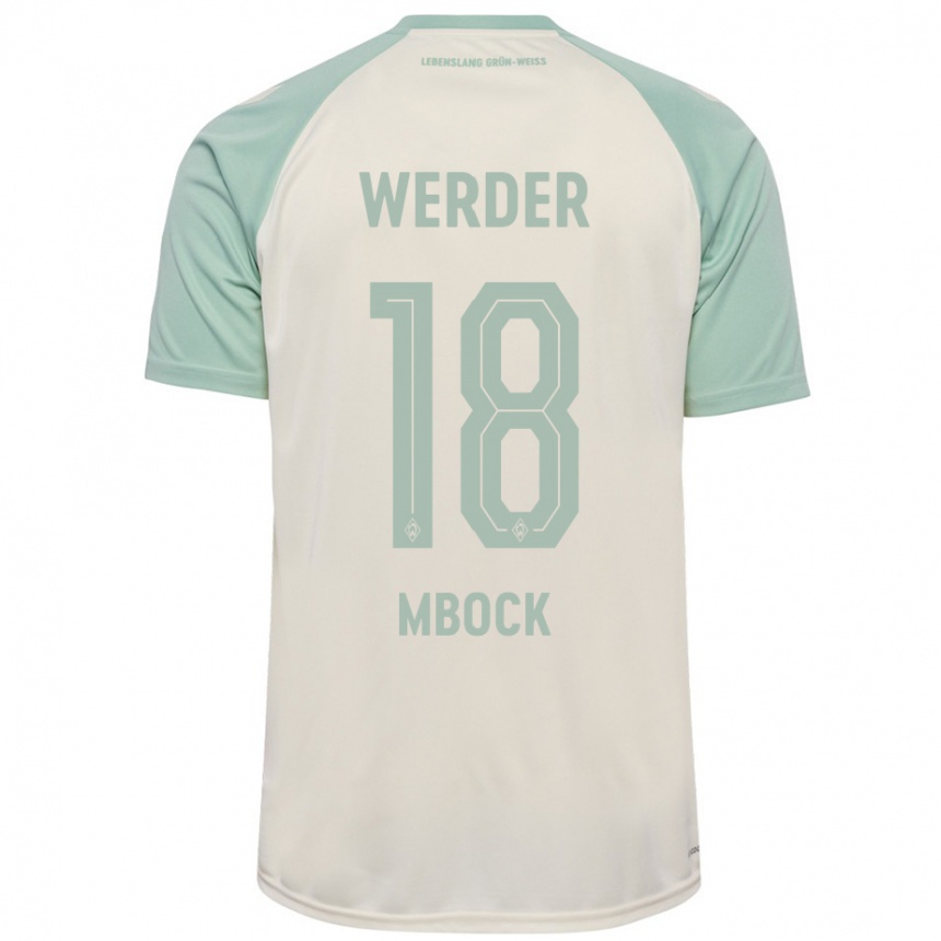 Women Football Princewill Mbock #18 Off-White Light Green Away Jersey 2024/25 T-Shirt Canada