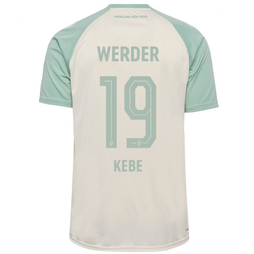 Women Football David Kébé #19 Off-White Light Green Away Jersey 2024/25 T-Shirt Canada