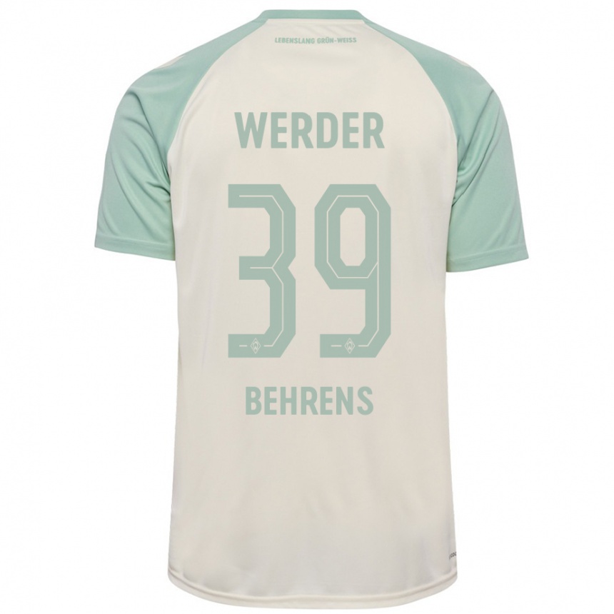 Women Football Jette Behrens #39 Off-White Light Green Away Jersey 2024/25 T-Shirt Canada