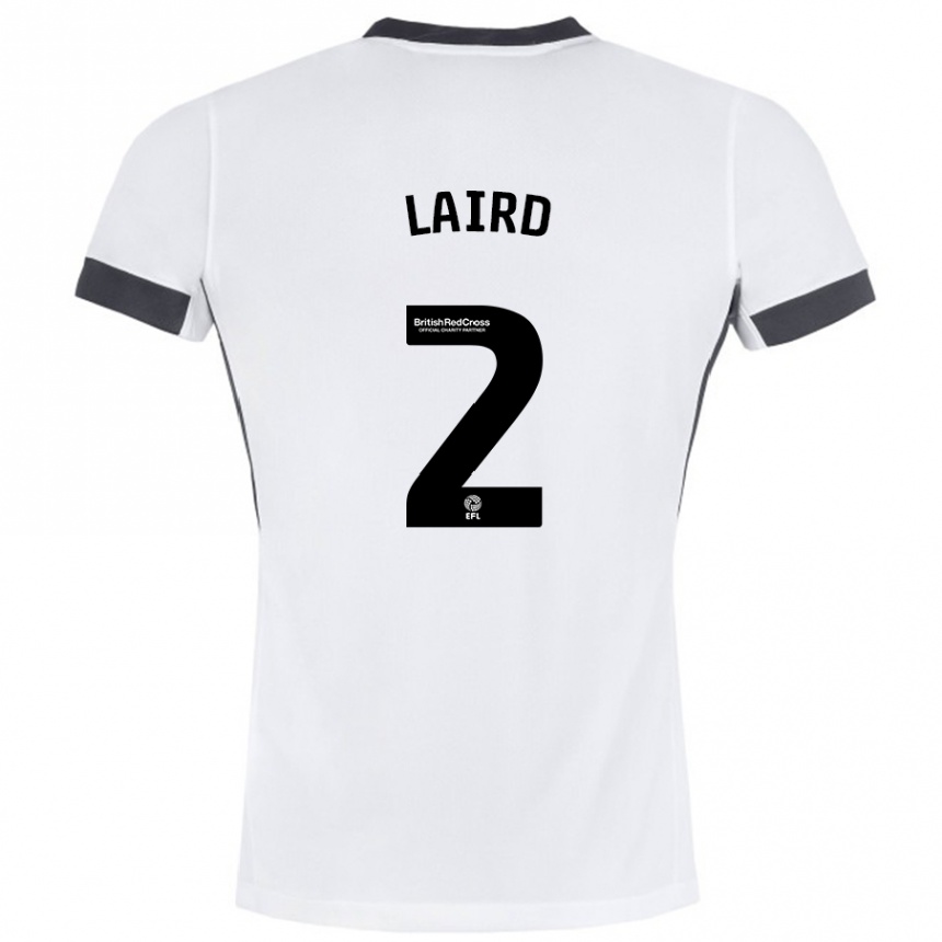 Femme Football Maillot Ethan Laird #2 Blanc Noir Tenues Extérieur 2024/25 Canada