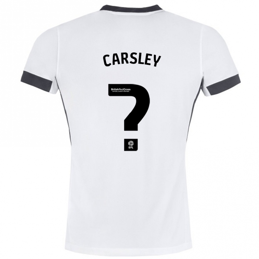 Women Football Luke Carsley #0 White Black Away Jersey 2024/25 T-Shirt Canada