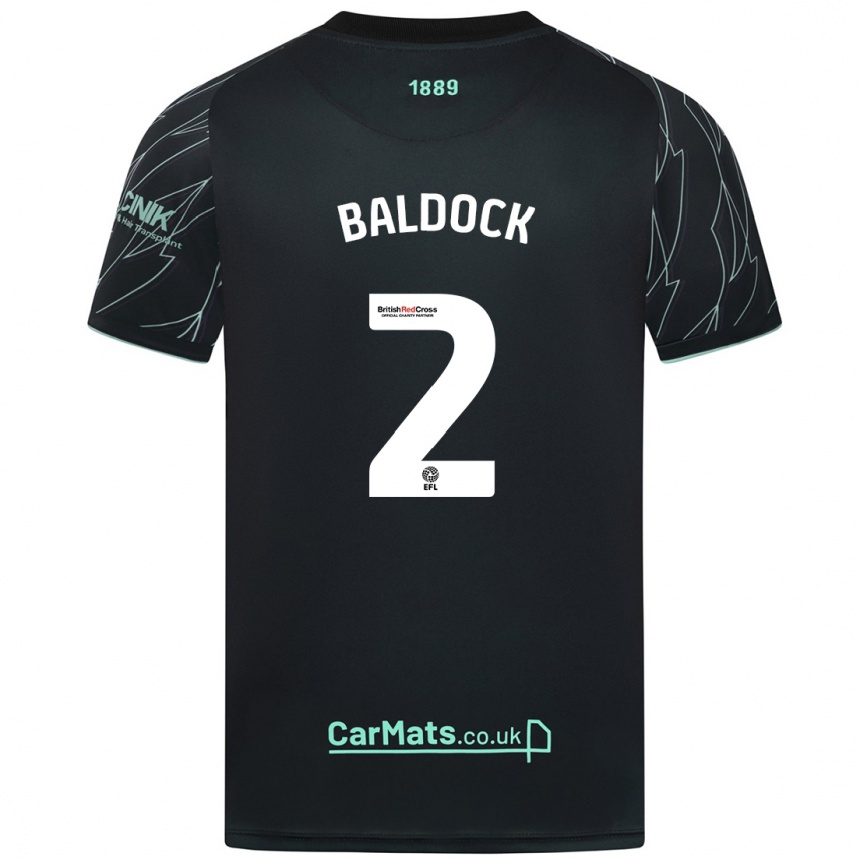 Femme Football Maillot George Baldock #2 Noir Vert Tenues Extérieur 2024/25 Canada