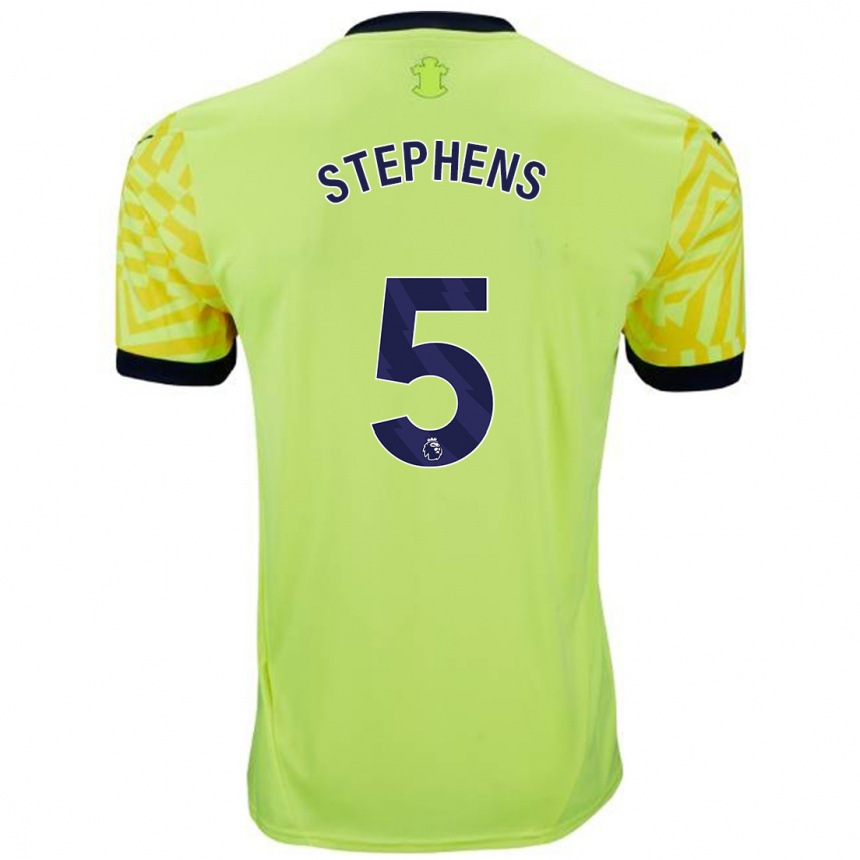 Women Football Jack Stephens #5 Yellow Away Jersey 2024/25 T-Shirt Canada