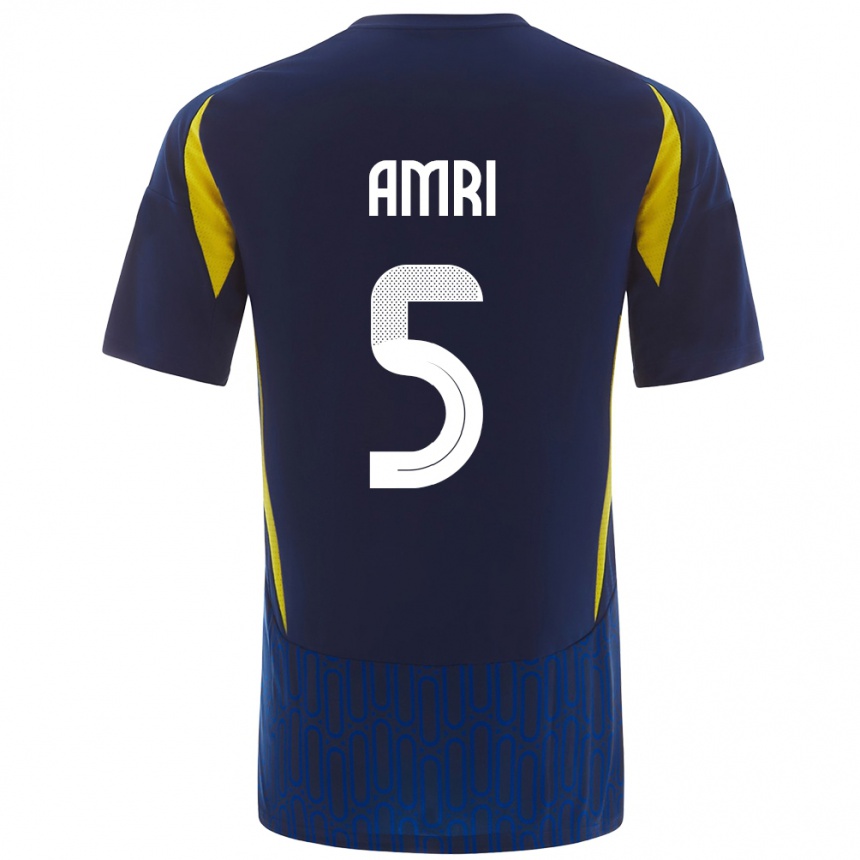 Femme Football Maillot Abdulelah Al-Amri #5 Bleu Jaune Tenues Extérieur 2024/25 Canada