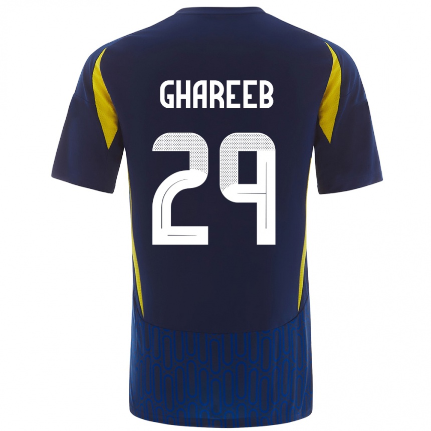 Women Football Abdulrahman Ghareeb #29 Blue Yellow Away Jersey 2024/25 T-Shirt Canada