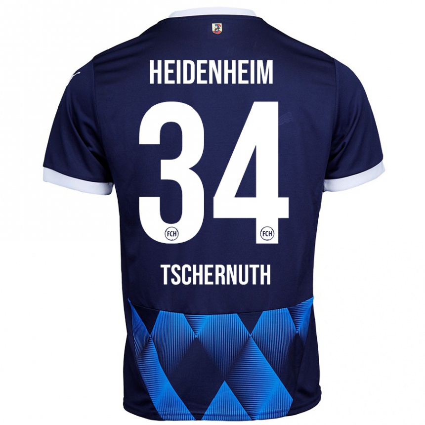 Femme Football Maillot Paul Tschernuth #34 Bleu Marine Foncé Tenues Extérieur 2024/25 Canada