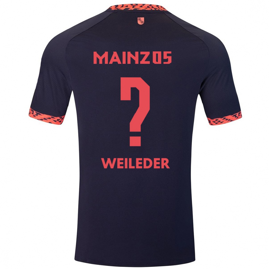 Femme Football Maillot Tobias Weileder #0 Bleu Corail Rouge Tenues Extérieur 2024/25 Canada