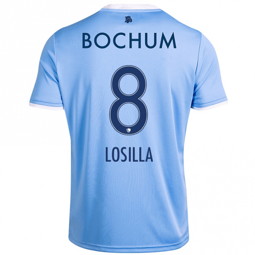 Women Football Anthony Losilla #8 Sky Blue Away Jersey 2024/25 T-Shirt Canada