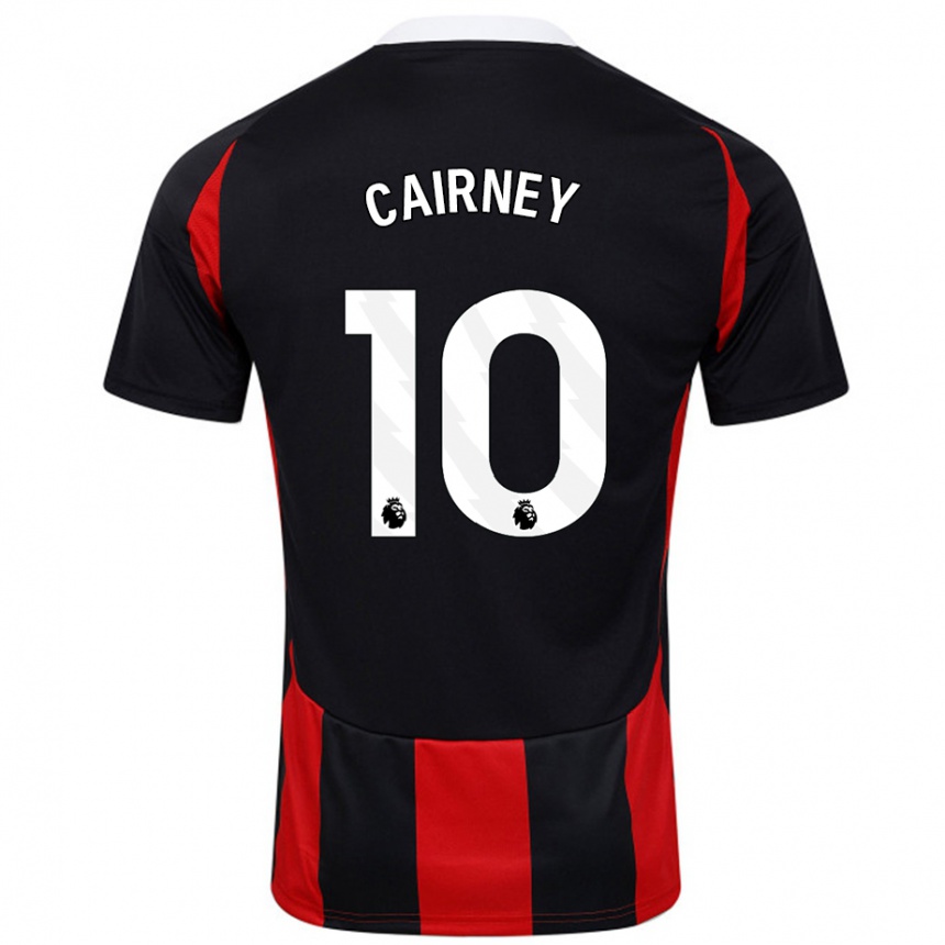 Women Football Tom Cairney #10 Black Red Away Jersey 2024/25 T-Shirt Canada