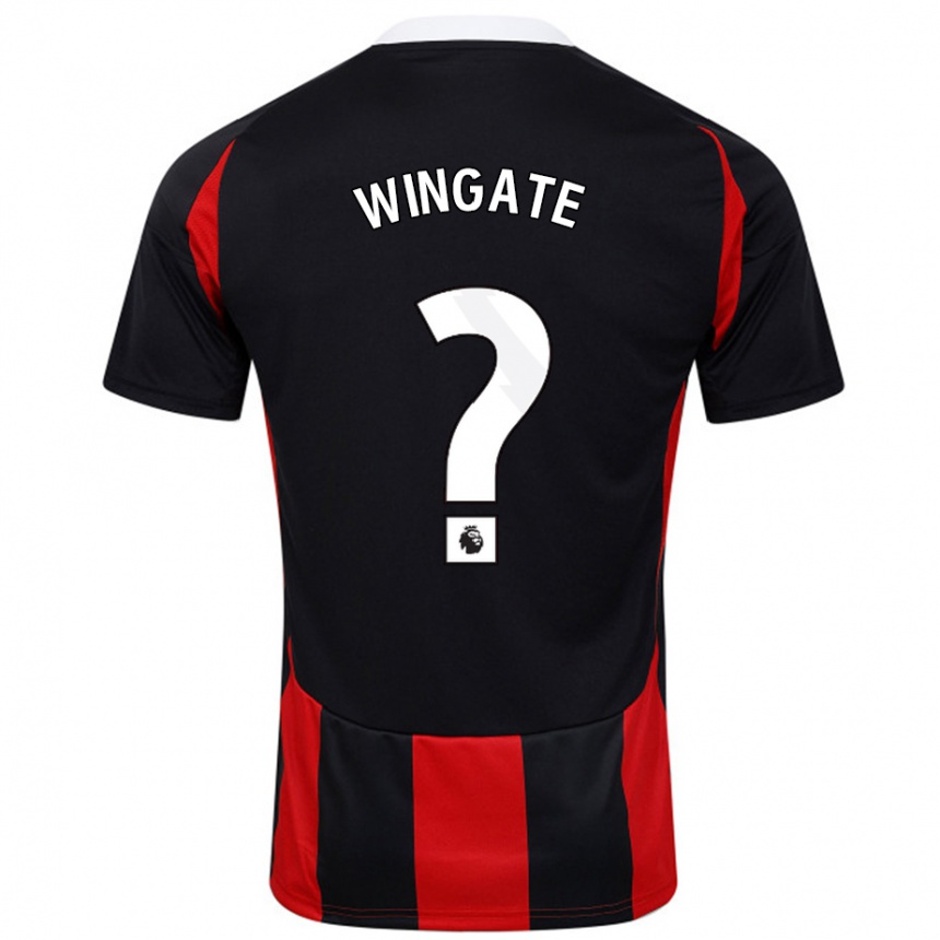 Women Football Tom Wingate #0 Black Red Away Jersey 2024/25 T-Shirt Canada