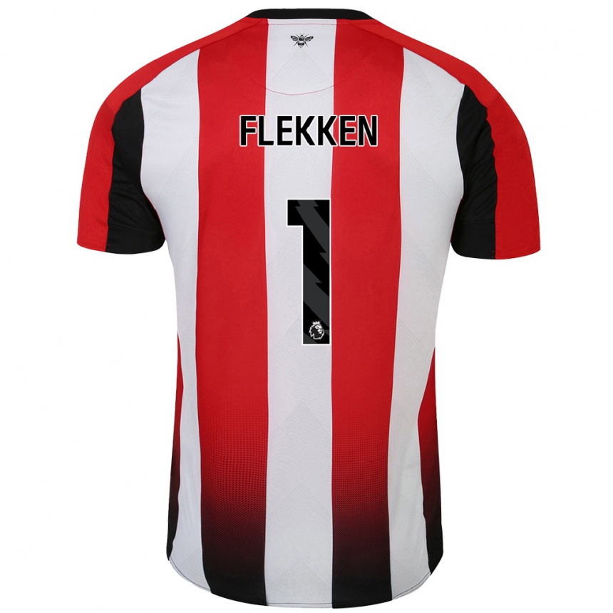 Kids Football Mark Flekken #1 Red White Home Jersey 2024/25 T-Shirt Canada