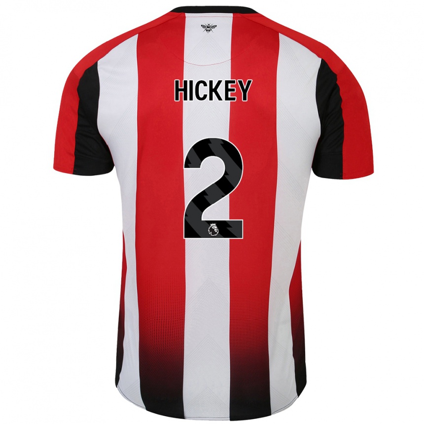 Kids Football Aaron Hickey #2 Red White Home Jersey 2024/25 T-Shirt Canada