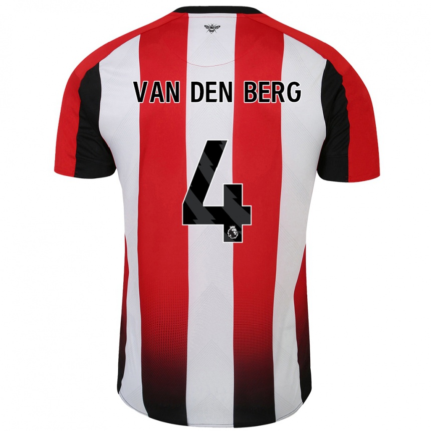 Kids Football Sepp Van Den Berg #4 Red White Home Jersey 2024/25 T-Shirt Canada