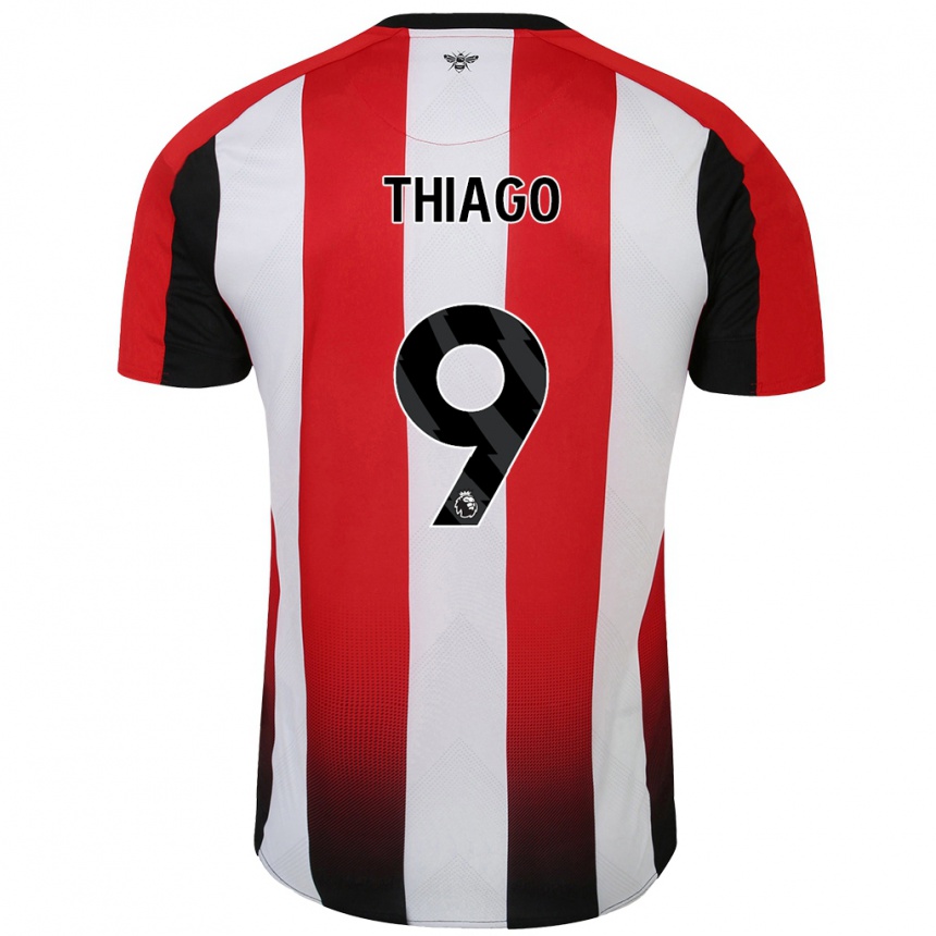 Kids Football Igor Thiago #9 Red White Home Jersey 2024/25 T-Shirt Canada