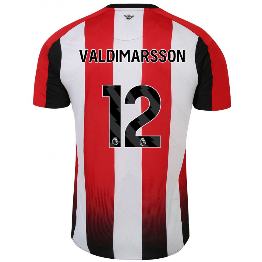 Kids Football Hákon Rafn Valdimarsson #12 Red White Home Jersey 2024/25 T-Shirt Canada