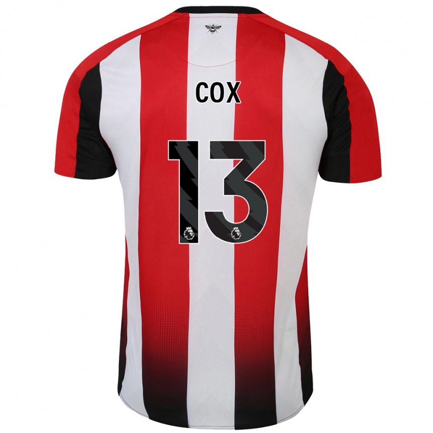 Kids Football Matthew Cox #13 Red White Home Jersey 2024/25 T-Shirt Canada