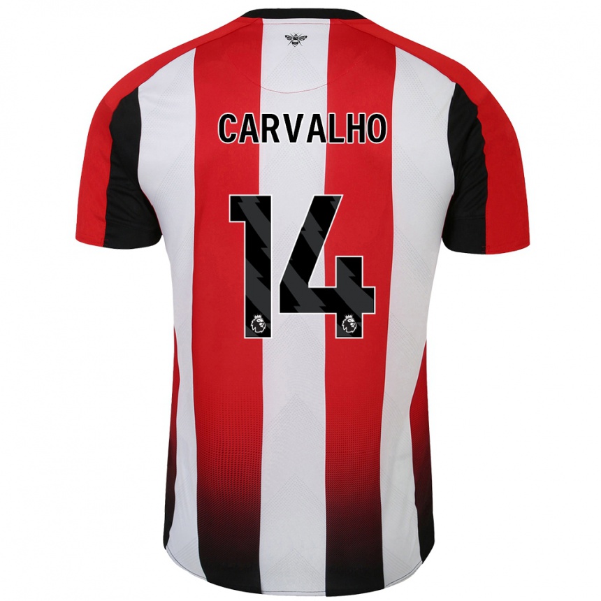 Kids Football Fabio Carvalho #14 Red White Home Jersey 2024/25 T-Shirt Canada