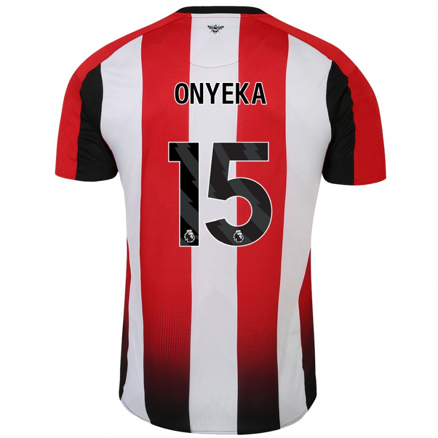 Kids Football Frank Onyeka #15 Red White Home Jersey 2024/25 T-Shirt Canada