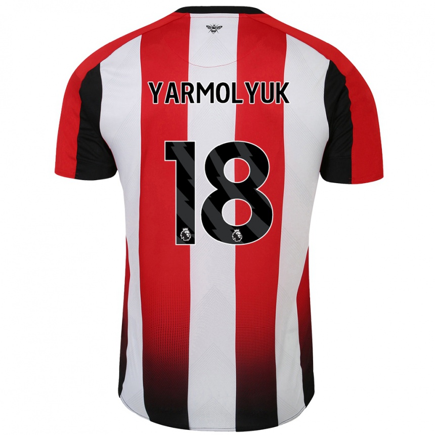 Kids Football Yegor Yarmolyuk #18 Red White Home Jersey 2024/25 T-Shirt Canada