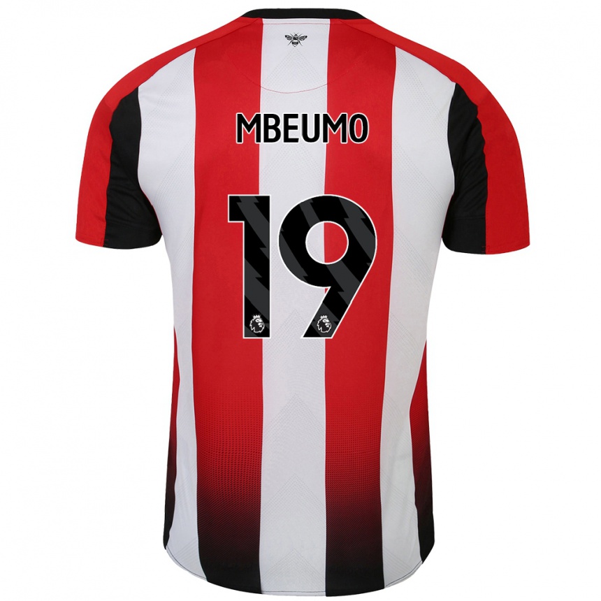 Kids Football Bryan Mbeumo #19 Red White Home Jersey 2024/25 T-Shirt Canada