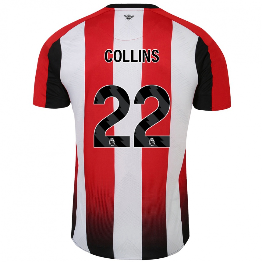 Kids Football Nathan Collins #22 Red White Home Jersey 2024/25 T-Shirt Canada