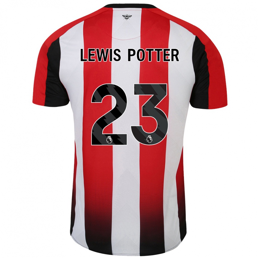 Kids Football Keane Lewis-Potter #23 Red White Home Jersey 2024/25 T-Shirt Canada