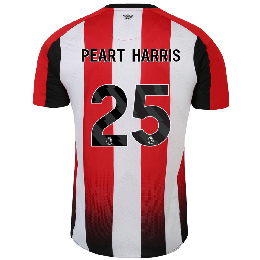 Kids Football Myles Peart-Harris #25 Red White Home Jersey 2024/25 T-Shirt Canada