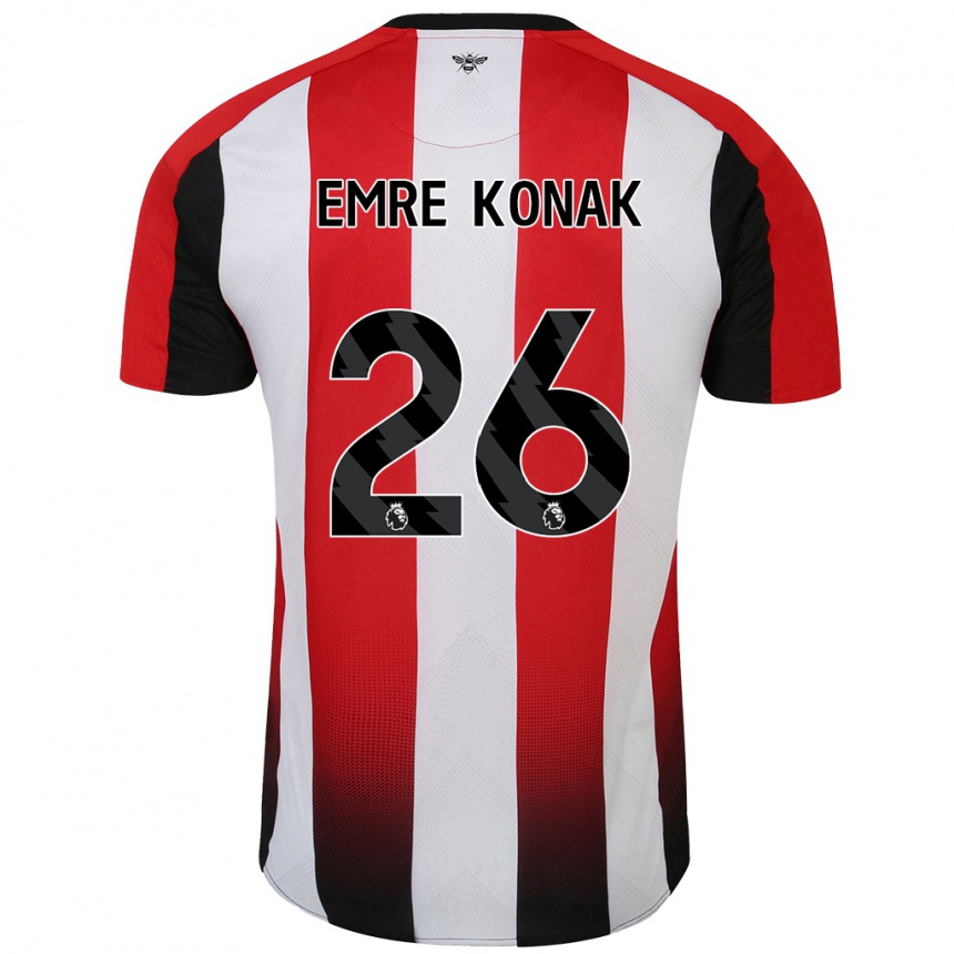 Kids Football Yunus Emre Konak #26 Red White Home Jersey 2024/25 T-Shirt Canada