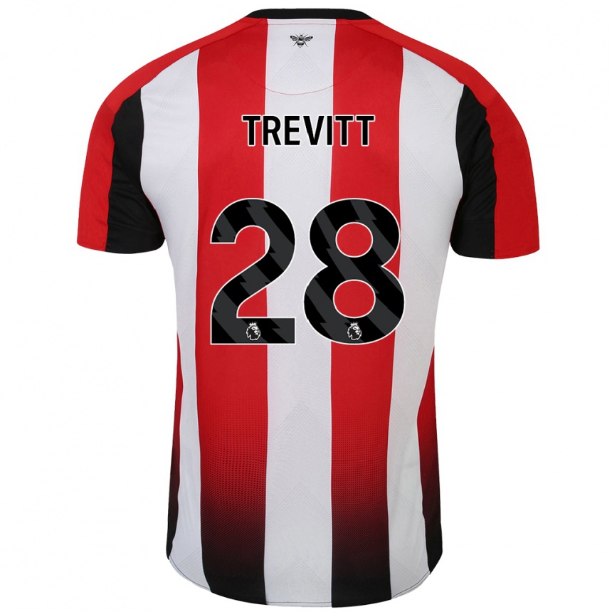 Kids Football Ryan Trevitt #28 Red White Home Jersey 2024/25 T-Shirt Canada