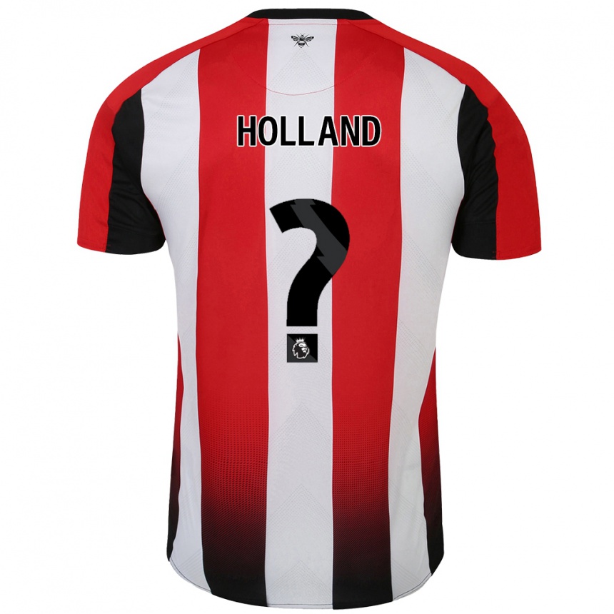 Kids Football Isaac Holland #0 Red White Home Jersey 2024/25 T-Shirt Canada