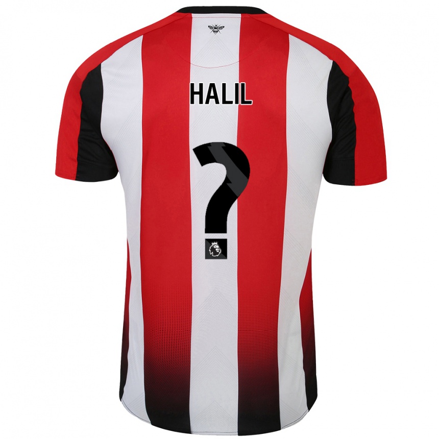 Kids Football Kaya Halil #0 Red White Home Jersey 2024/25 T-Shirt Canada