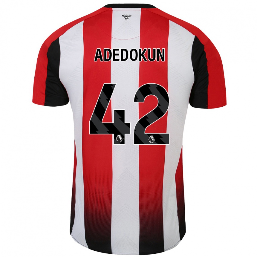 Kids Football Val Adedokun #42 Red White Home Jersey 2024/25 T-Shirt Canada