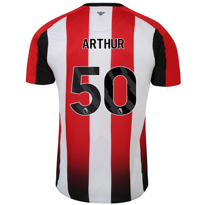 Kids Football Benjamin Arthur #50 Red White Home Jersey 2024/25 T-Shirt Canada