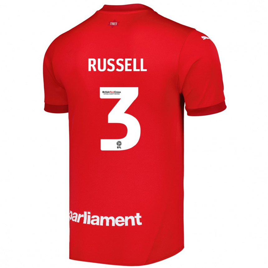 Kids Football Jon Russell #3 Red Home Jersey 2024/25 T-Shirt Canada