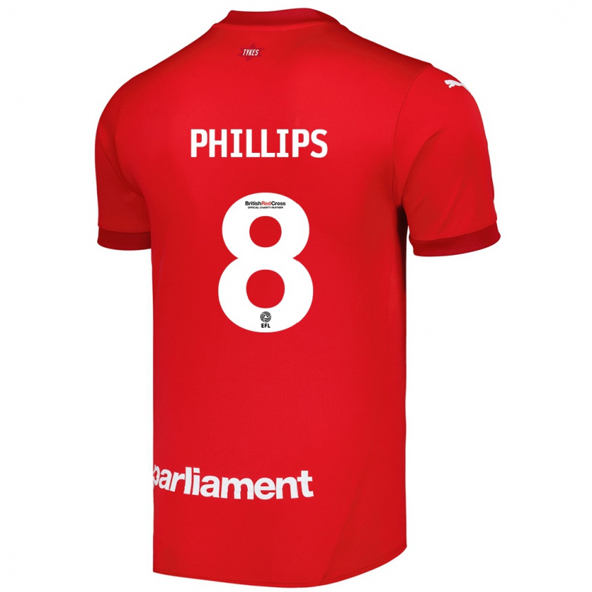 Kids Football Adam Phillips #8 Red Home Jersey 2024/25 T-Shirt Canada