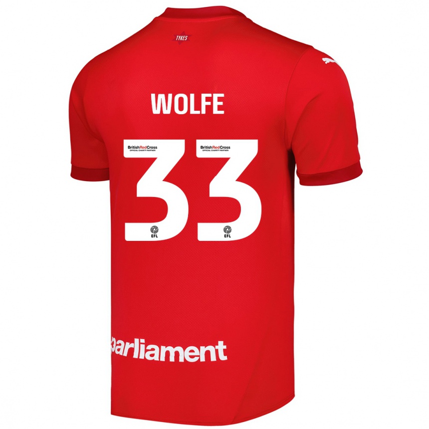 Kids Football Matty Wolfe #33 Red Home Jersey 2024/25 T-Shirt Canada